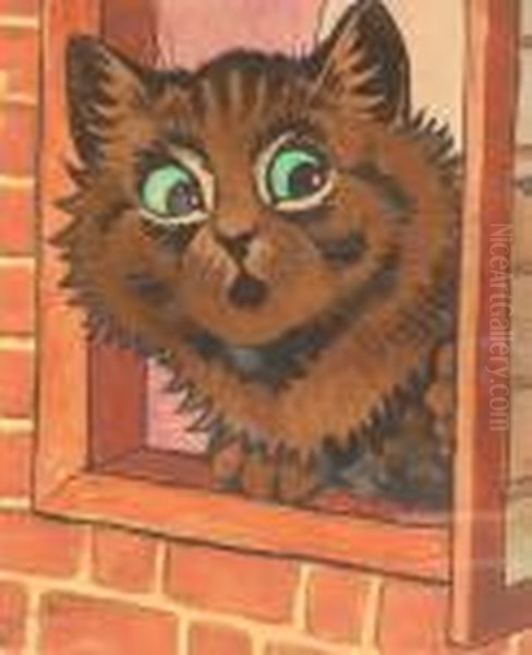 Peek-a-boo Oil Painting by Louis William Wain