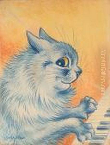 The Pianist Oil Painting by Louis William Wain