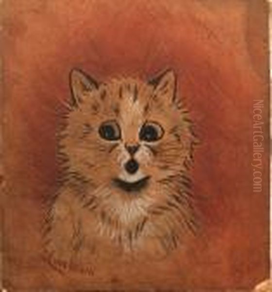 Oooh - What A Shock ! Oil Painting by Louis William Wain