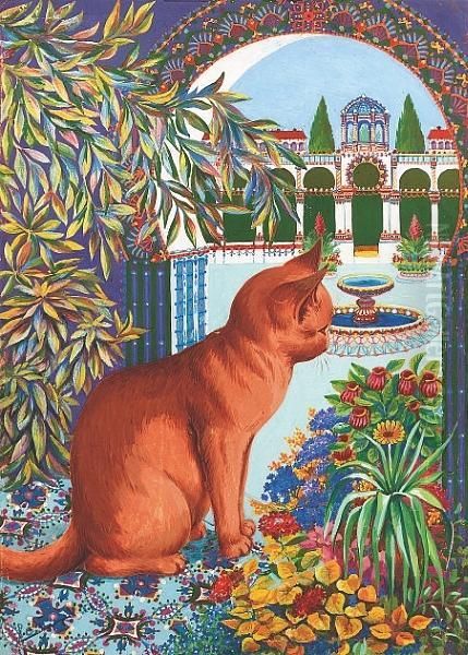 The Perfect Cat Oil Painting by Louis William Wain