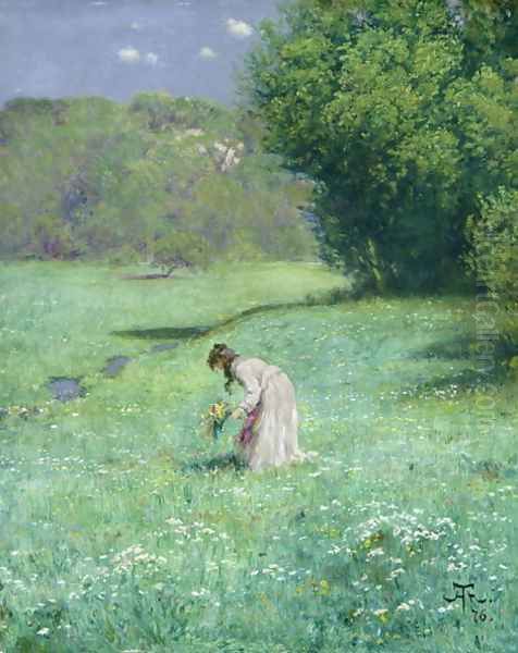 Woodland Meadow, 1876 Oil Painting by Hans Thoma