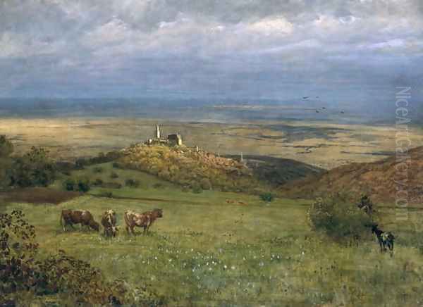 View of Kronberg in Taunus, Germany, 1879 Oil Painting by Hans Thoma