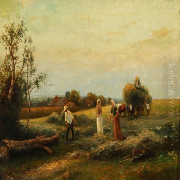 Harvest Scene Oil Painting by Ernst Walbourn