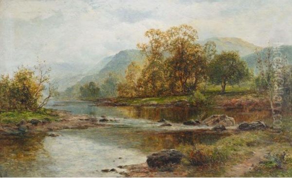 River Landscape Oil Painting by Ernst Walbourn