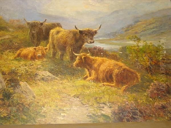 Highland Cattle Oil Painting by Ernst Walbourn