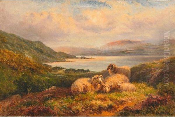 Highland Sheep Oil Painting by Ernst Walbourn