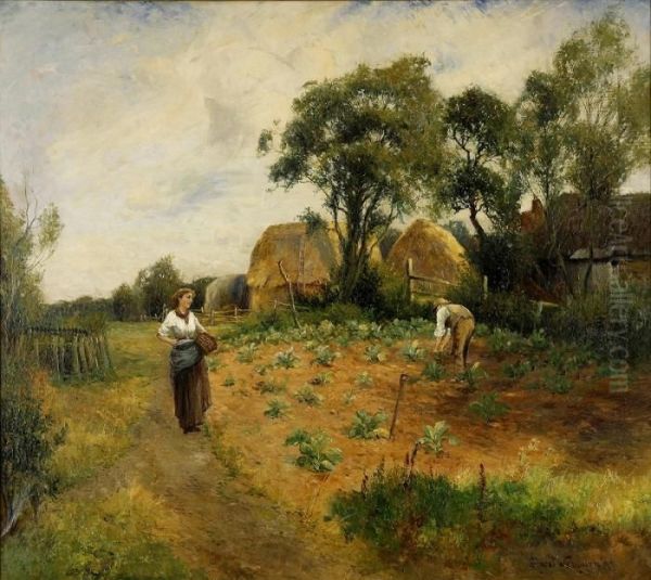 Farm Oil Painting by Ernst Walbourn