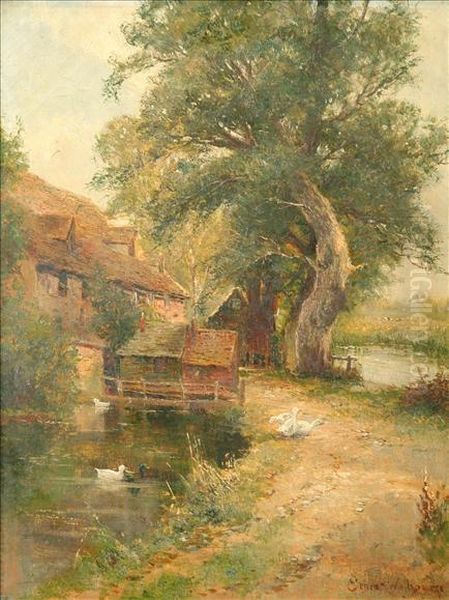 The Cottage Pond Oil Painting by Ernst Walbourn