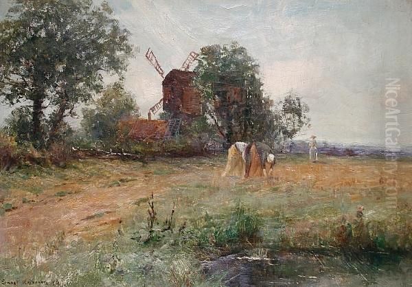 A Sussex Landscape Oil Painting by Ernst Walbourn