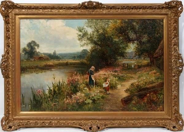 English Garden Oil Painting by Ernst Walbourn