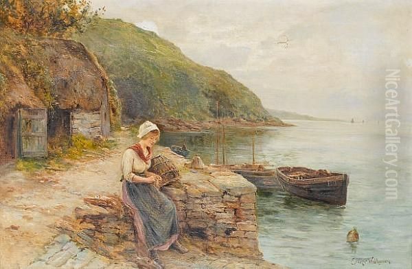 Waiting For The Catch Oil Painting by Ernst Walbourn