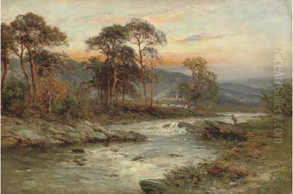 On The Dochart, Perthshire Oil Painting by Ernst Walbourn