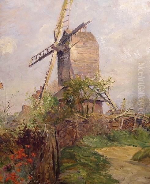 Windmill Oil Painting by Ernst Walbourn