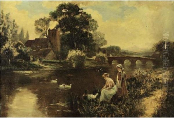 New Broxbourne, Hertforshire Oil Painting by Ernst Walbourn