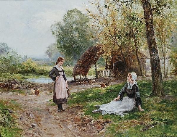 By The Mill Oil Painting by Ernst Walbourn