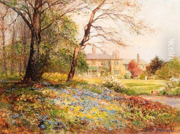 A Woodland Garden In Spring Oil Painting by Ernst Walbourn