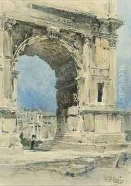 View Of The Arch Of Titus, Rome Oil Painting by William Walcot