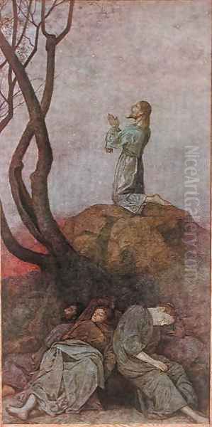 The Agony in the Garden, illustration from Festkalender published in Leipzig c.1910 Oil Painting by Hans Thoma