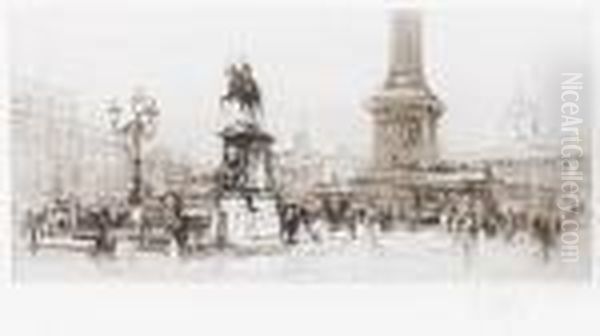 Trafalgar Square Oil Painting by William Walcot