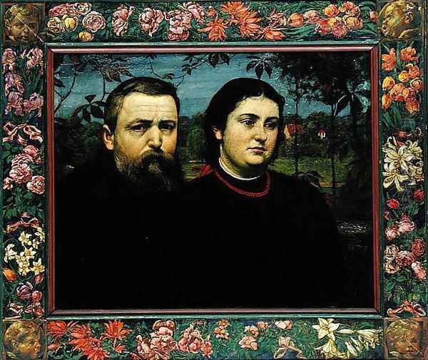 The Artist with his Wife Bonicella, 1887 Oil Painting by Hans Thoma