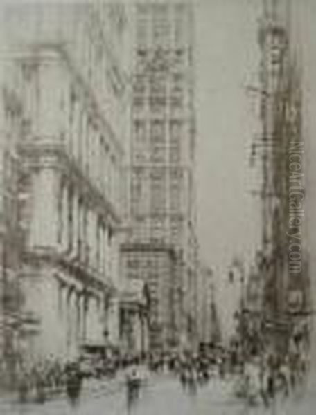 Wall Street Oil Painting by William Walcot