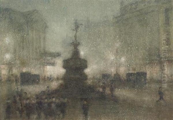 Piccadilly Circus Oil Painting by William Walcot