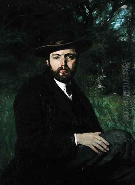 Self Portrait, 1871 Oil Painting by Hans Thoma