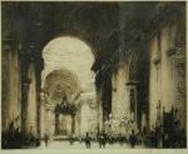 Interior View Of St. Peter's,rome Oil Painting by William Walcot