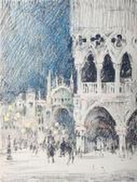 St Mark's Square And The Doge's Palace,venice Oil Painting by William Walcot