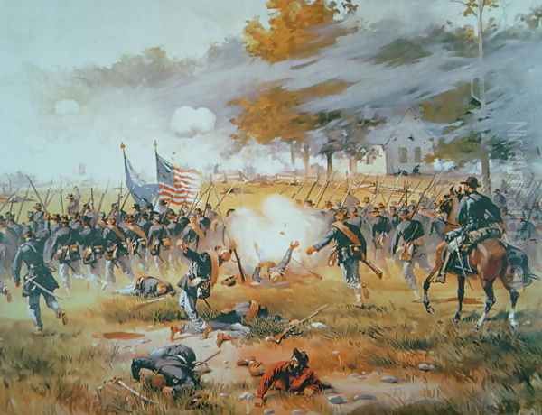 The Battle of Antietam, 1862 Oil Painting by Thure de Thulstrup