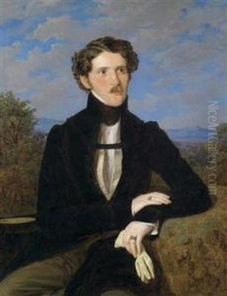 Portrait Of Edward Silberstein Oil Painting by Ferdinand Georg Waldmuller