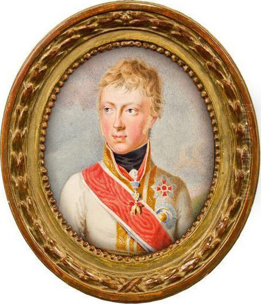 Portrat Kronprinz Ferdinand Oil Painting by Ferdinand Georg Waldmuller