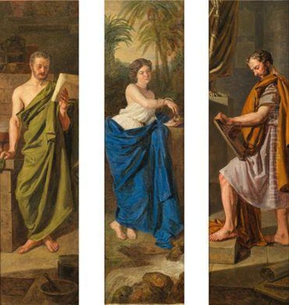 Triptychon Oil Painting by Ferdinand Georg Waldmuller