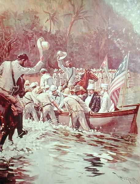 Americans landing in Cuba Oil Painting by Thure de Thulstrup