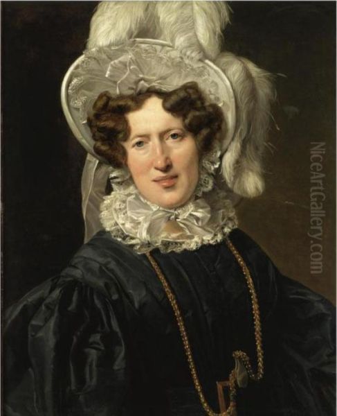 Bildnis Der Frau Wartfeld (portrait Of Mrs Wartfeld) Oil Painting by Ferdinand Georg Waldmuller