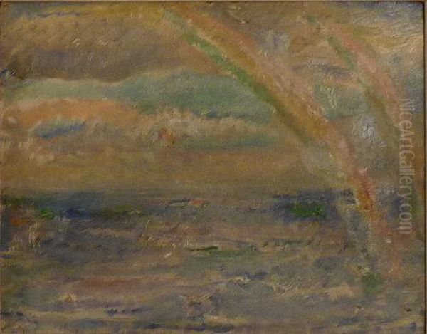 A Seascape With A Rainbow Oil Painting by Ethel, Dame Walker