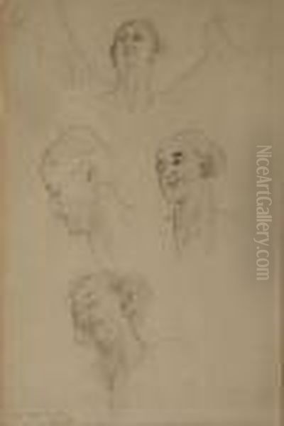 Study Of Four Female Heads by Ethel, Dame Walker