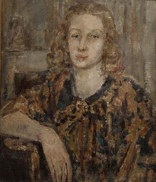 Portrait Of A Young Blond Girl Oil Painting by Ethel, Dame Walker