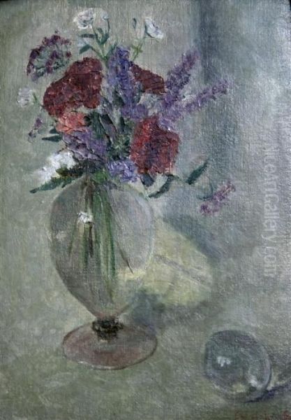 Still Life Of Flowers In A Glass Vase by Ethel, Dame Walker