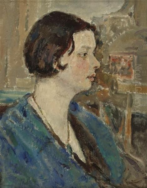 Portrait Of Flora Thomas Oil Painting by Ethel, Dame Walker