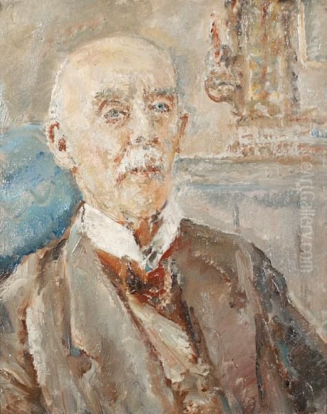 Portrait Of An Old Man With Red Tie by Ethel, Dame Walker