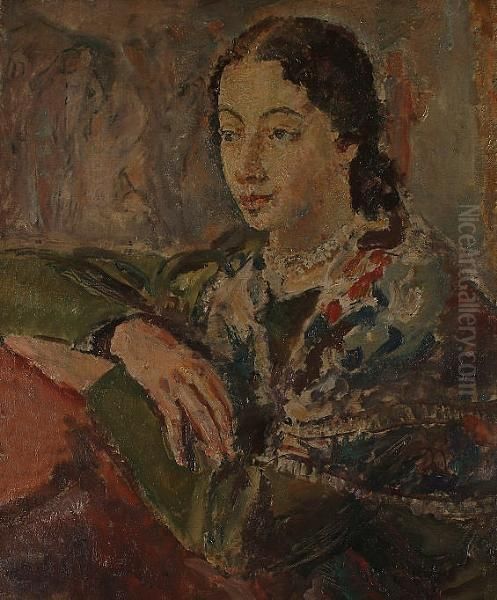 Portrait Of A Young Girl. by Ethel, Dame Walker