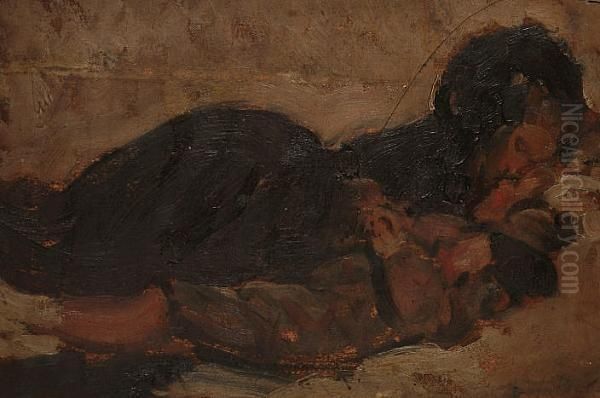 Reclining Woman And Child. Oil Painting by Ethel, Dame Walker