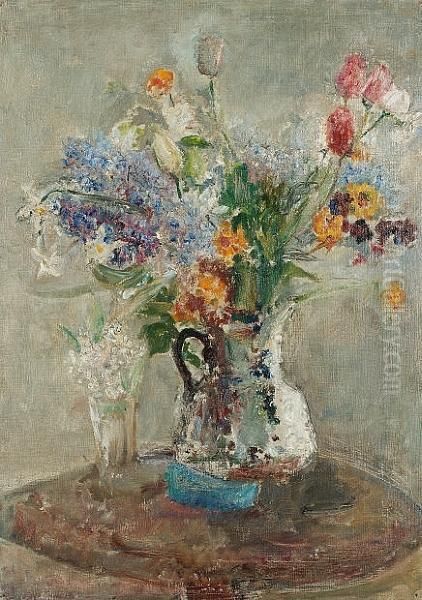 Flower Piece Oil Painting by Ethel, Dame Walker