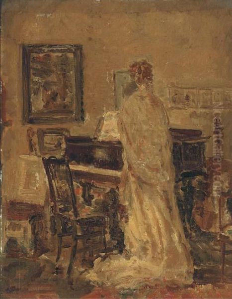 Lady In Front Of A Piano by Ethel, Dame Walker