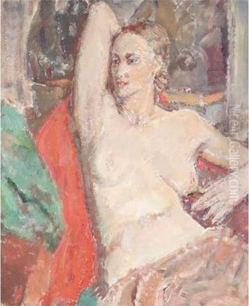 Seated Nude Oil Painting by Ethel, Dame Walker