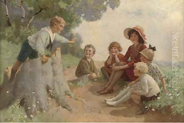 The village humourist Oil Painting by Percy Tarrant