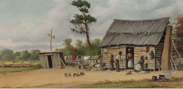 The Old Cabin Oil Painting by William Aiken Walker