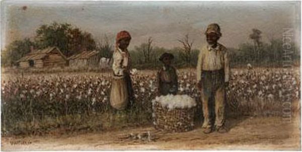 Cotton Field Oil Painting by William Aiken Walker