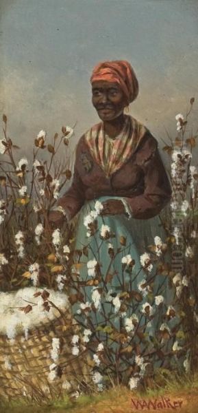 Female Cotton Picker Oil Painting by William Aiken Walker